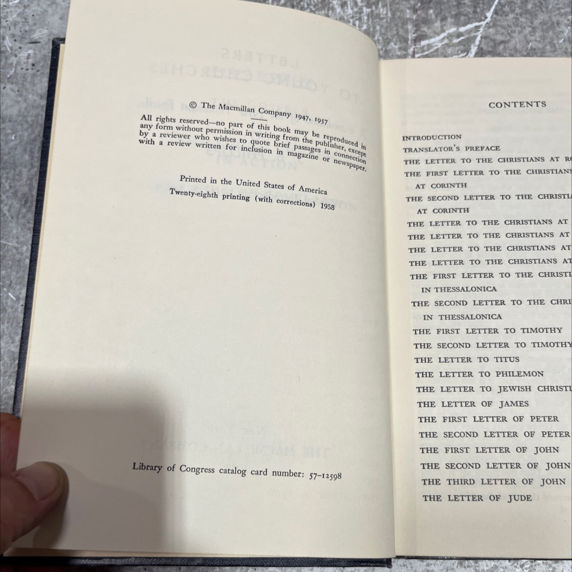 holy bible: letters to young churches book, by J. B. Phillips, 1958 Hardcover image 3