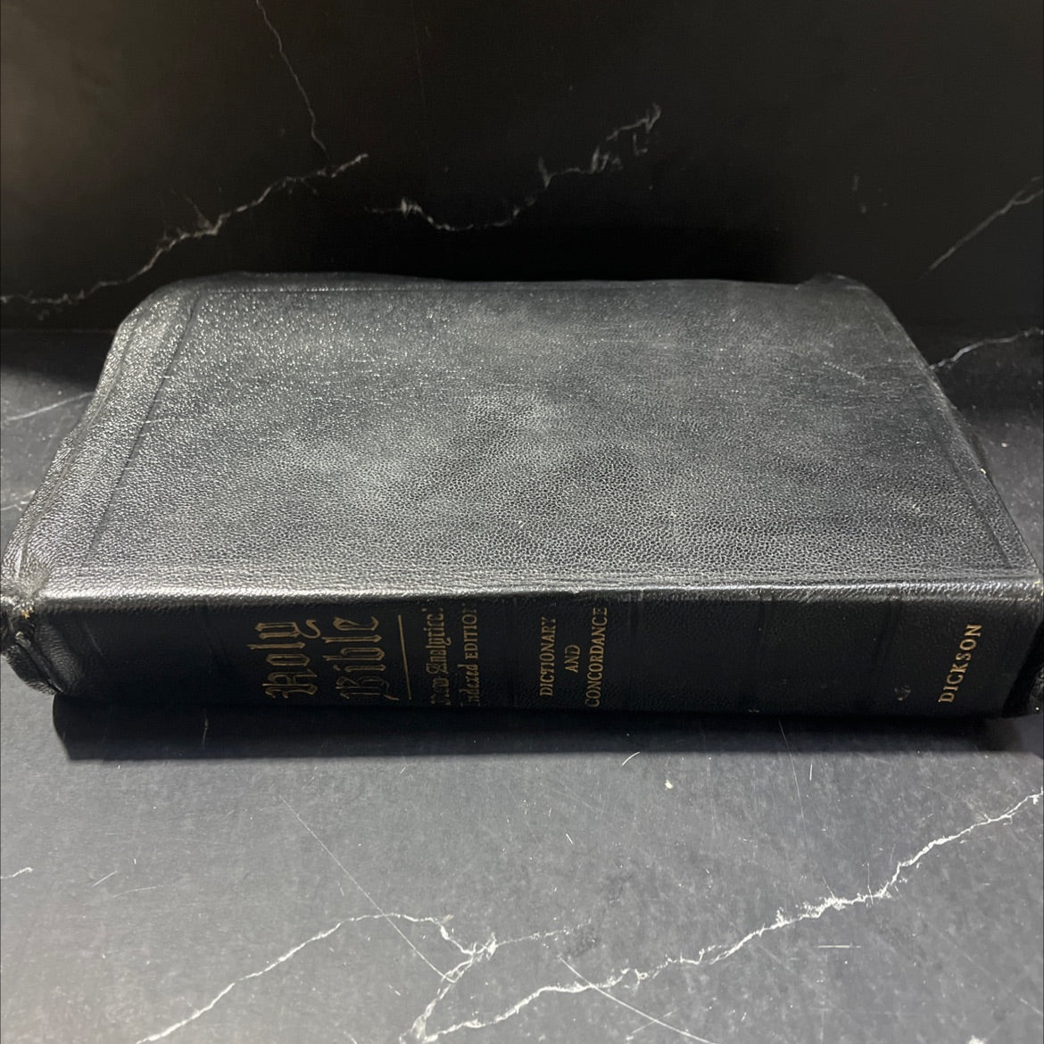 holy bible, new analytical bible and dictionary of the bible book, by john a. dickson, 1973 Leather image 1
