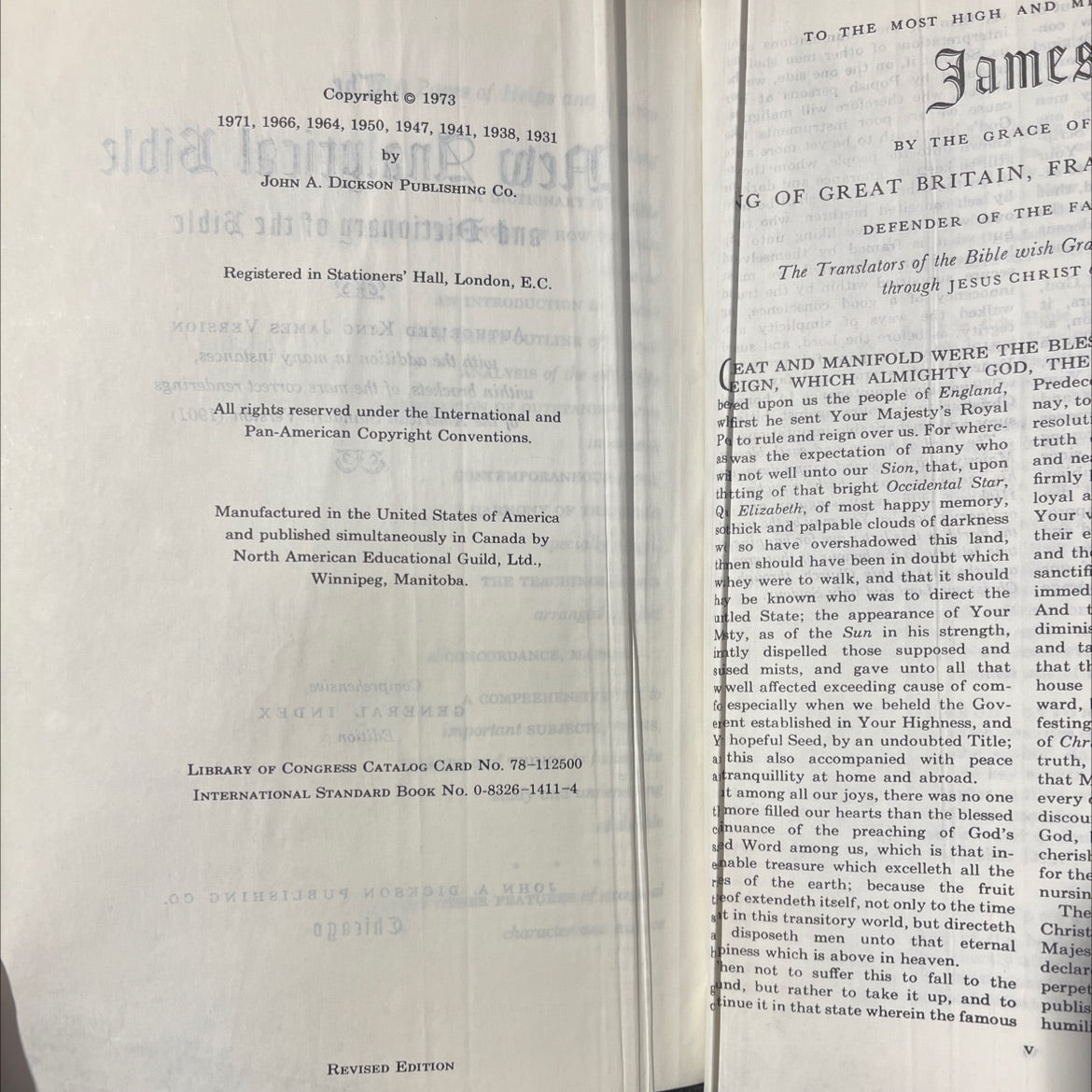 holy bible, new analytical bible and dictionary of the bible book, by john a. dickson, 1973 Leather image 3