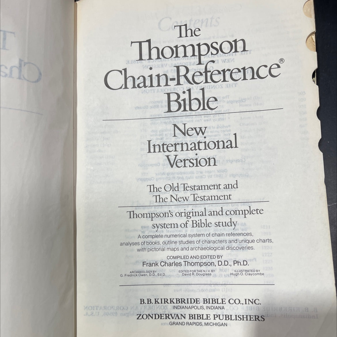 holy bible, new international version book, by Frank Charles Thompson, D.D., Ph.D., 1983 Leather image 2