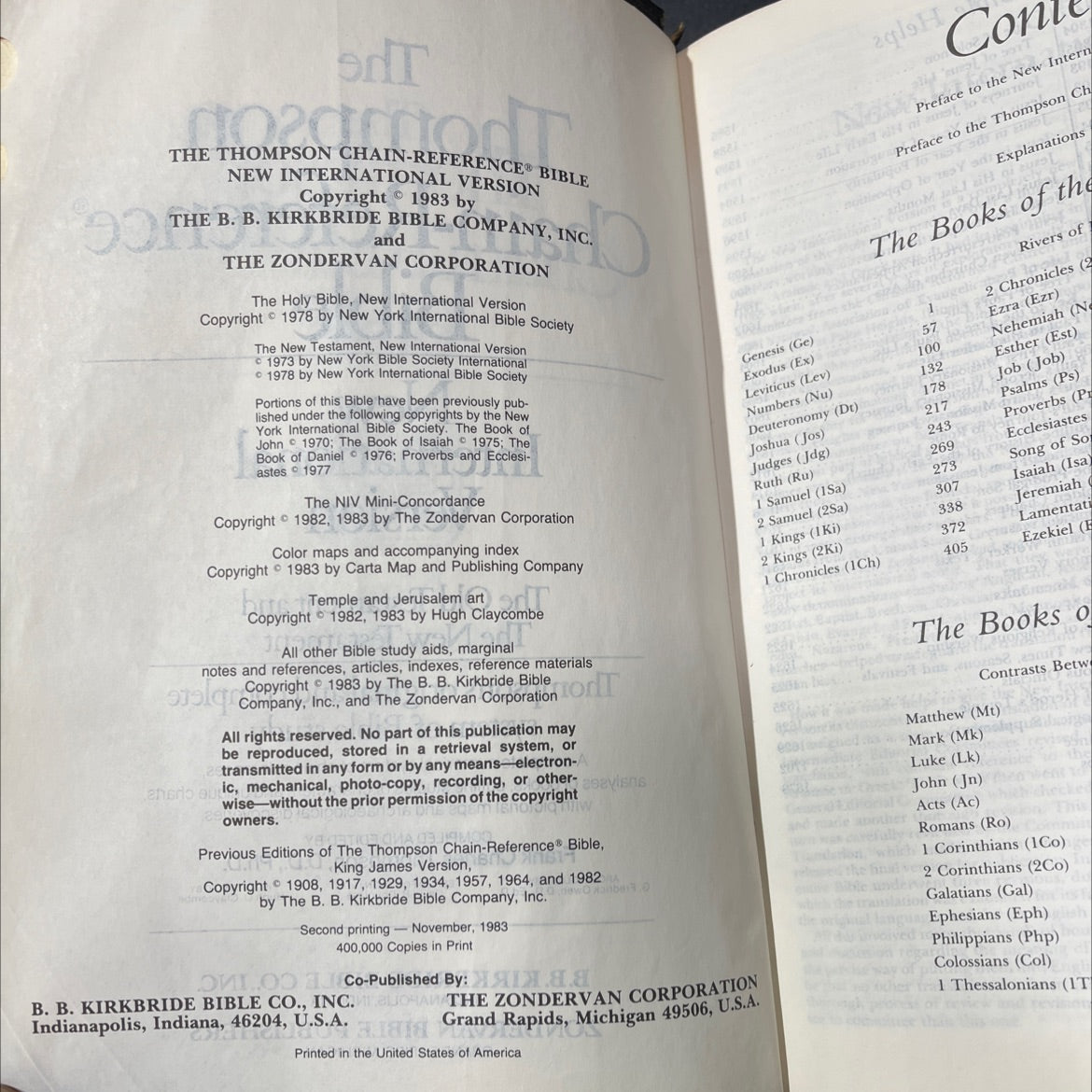 holy bible, new international version book, by Frank Charles Thompson, D.D., Ph.D., 1983 Leather image 3