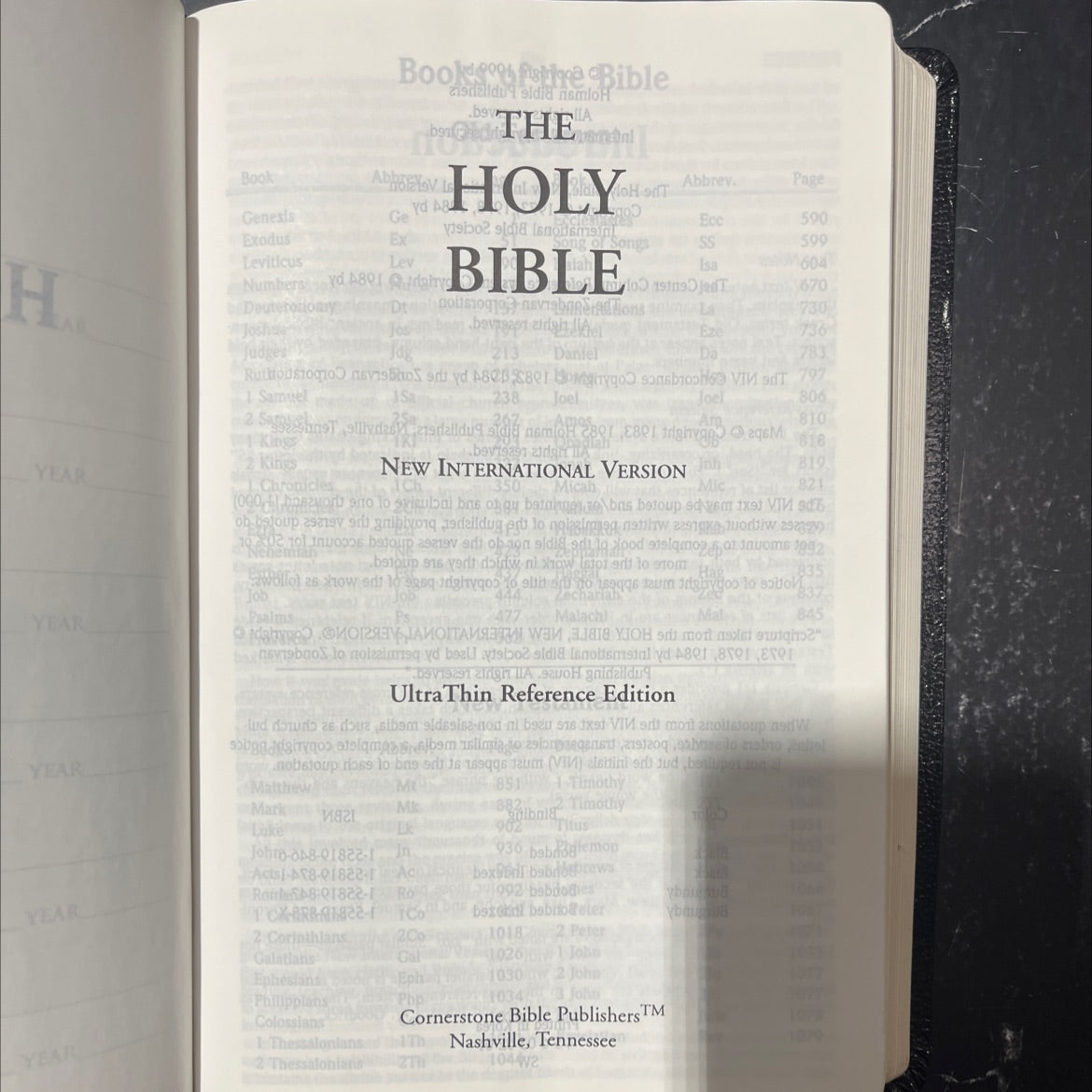 holy bible, new international version book, by unknown, 1999 Leather image 2