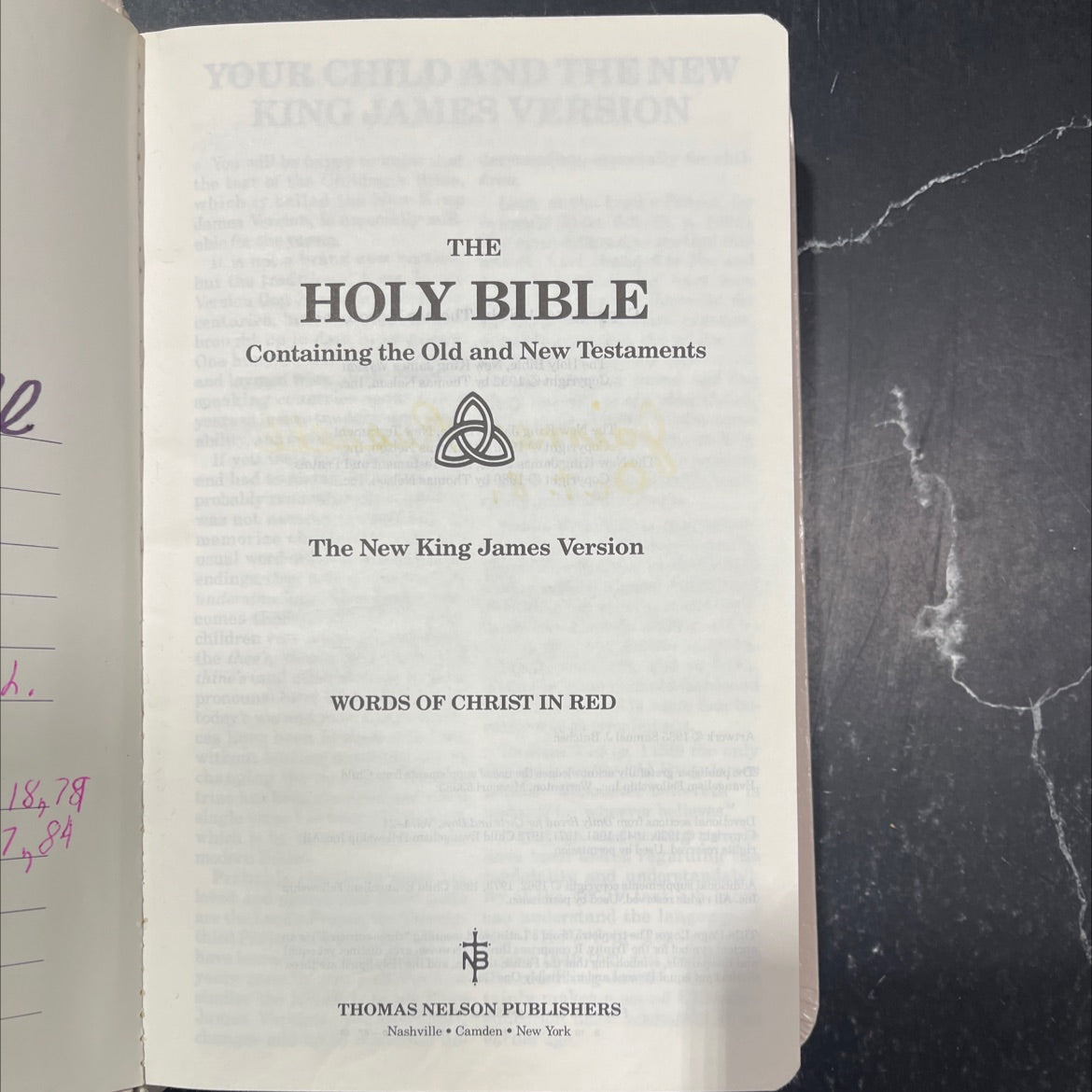 holy bible, new king james version book, by Thomas Nelson, 1985 Leather image 2