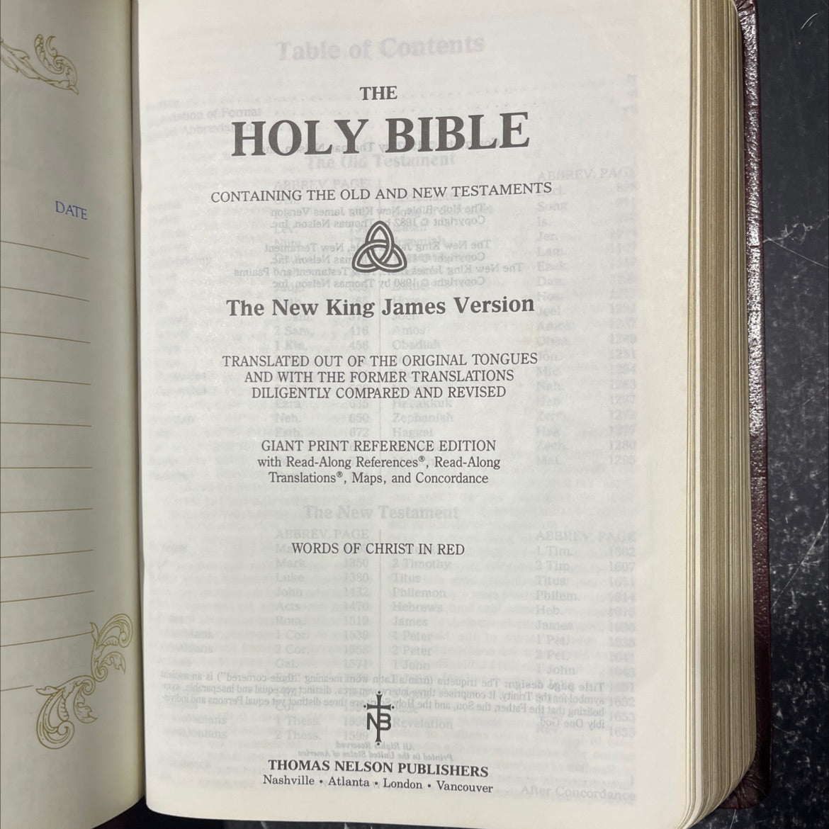holy bible, new king james version book, by not stated, 1992 Leather image 2