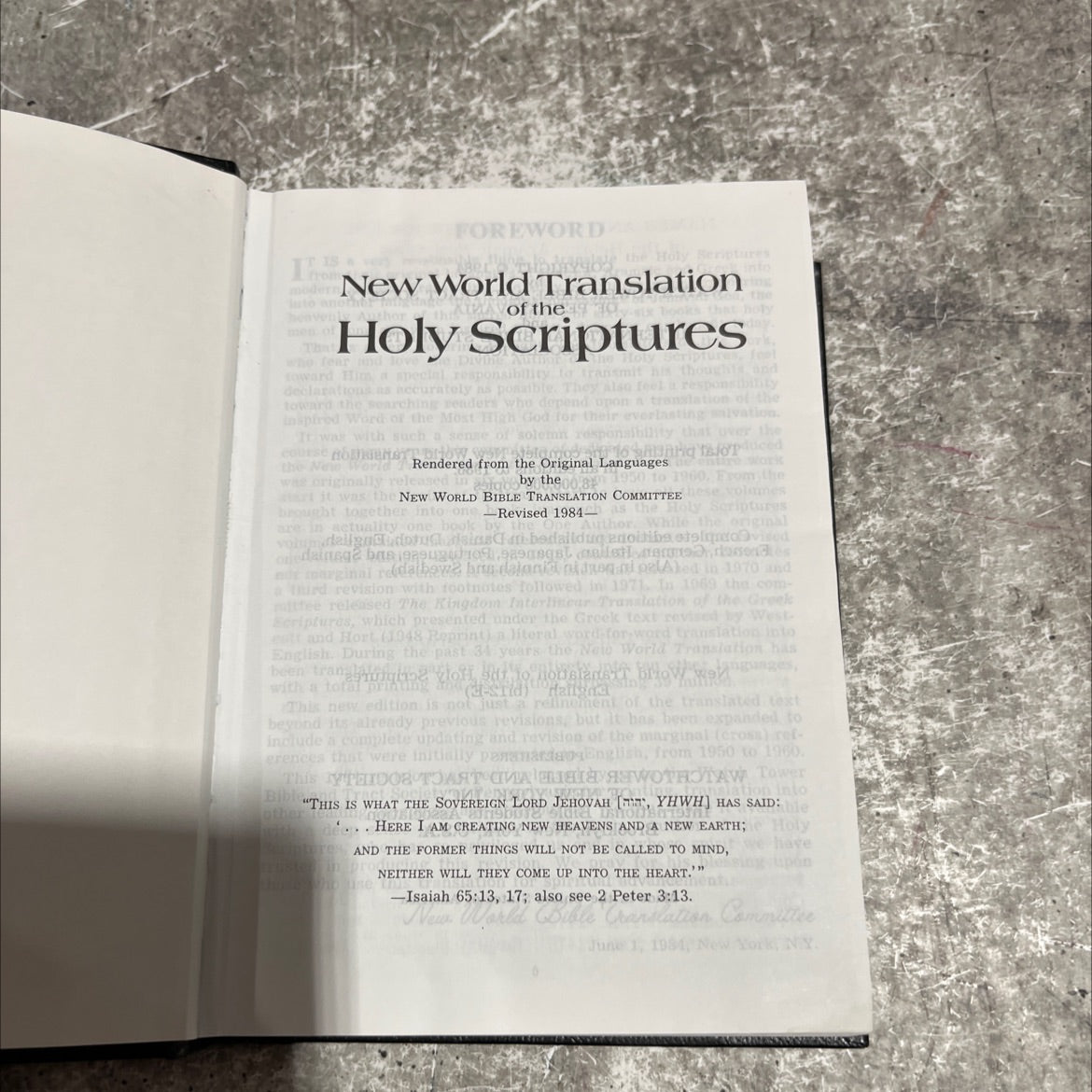 holy bible: new world translation of the holy scriptures book, by new world bible translation committee, 1984 Hardcover image 2
