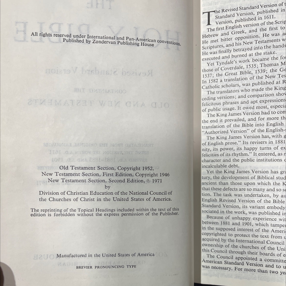 holy bible: revised standard version book, by unknown, 1971 Hardcover image 3