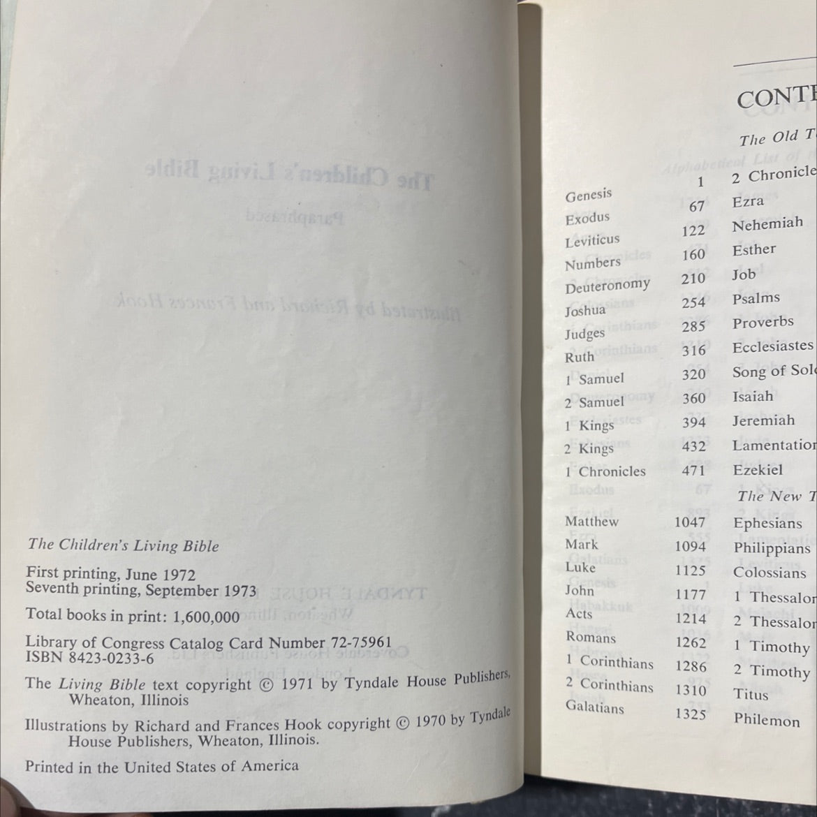 holy bible: the children's living bible book, by unknown, 1973 Hardcover image 3