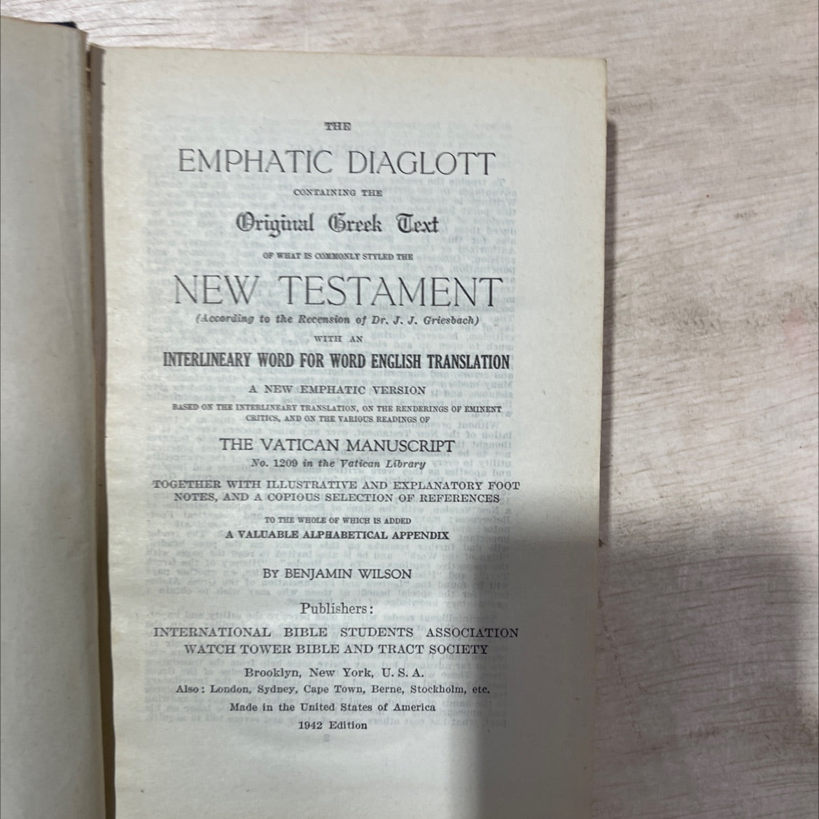 holy bible: the emphatic diaglott containing the original greek text of what is commonly styled the new testament book, image 2