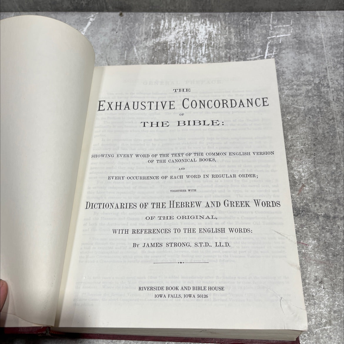 holy bible: the exhaustive concordance of the bible book, by james strong, s.t.d., ll.d., 1970 Hardcover image 2