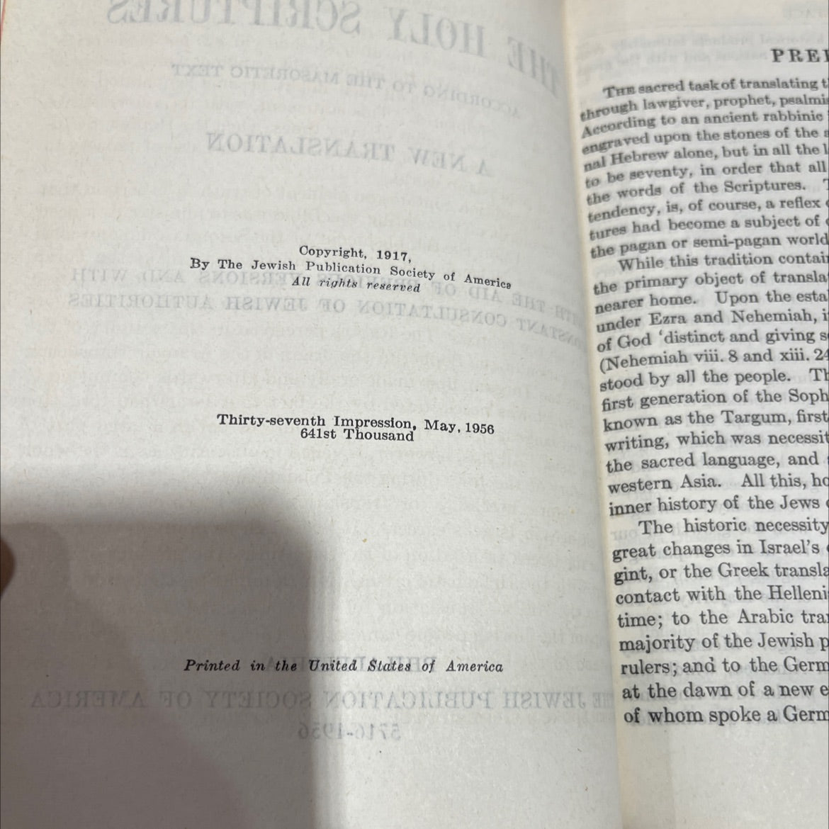 holy bible: the holy scriptures according to the masoretic text book, by jewish publication society of america, 1956 image 3