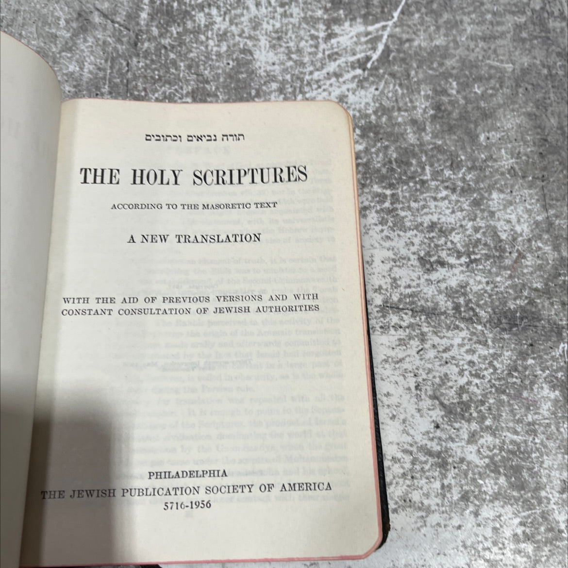 holy bible: the holy scriptures according to the masoretic text book, by jewish publication society of america, 1956 image 2