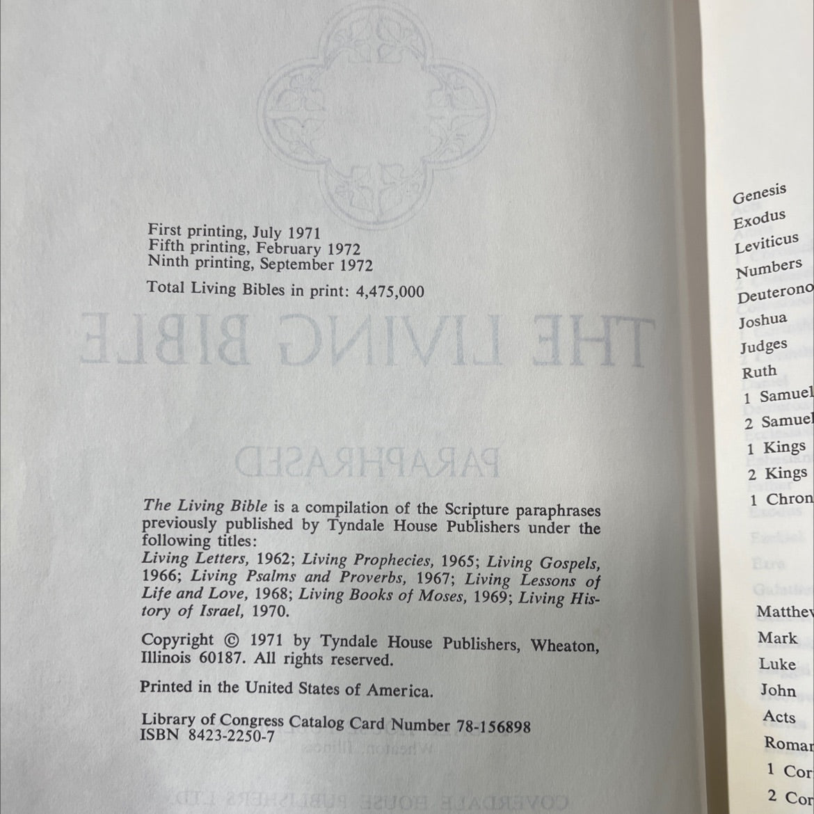 holy bible, the living bible book, by not stated, 1971 Hardcover image 3