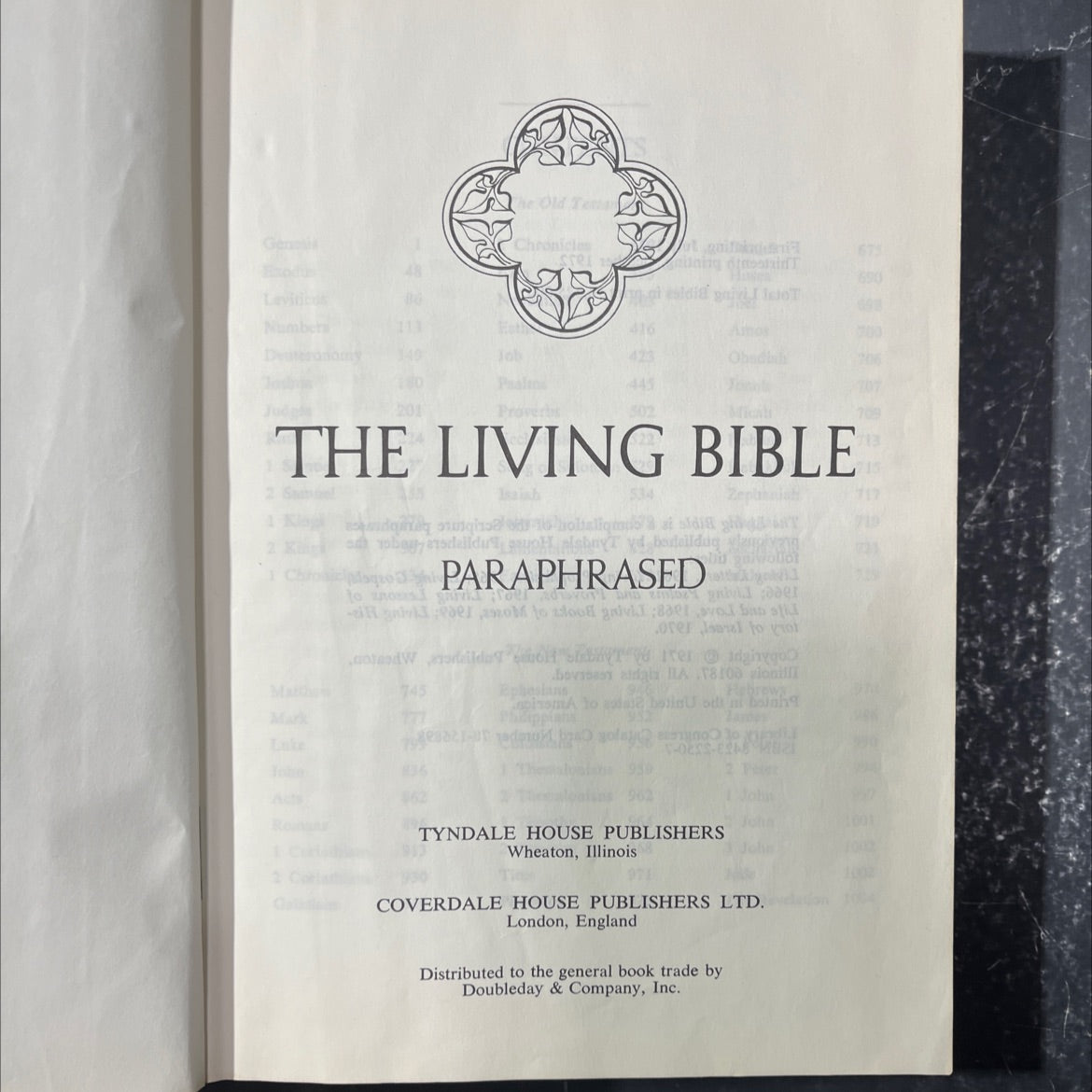 holy bible: the living bible book, by not stated, 1971 Leather image 2