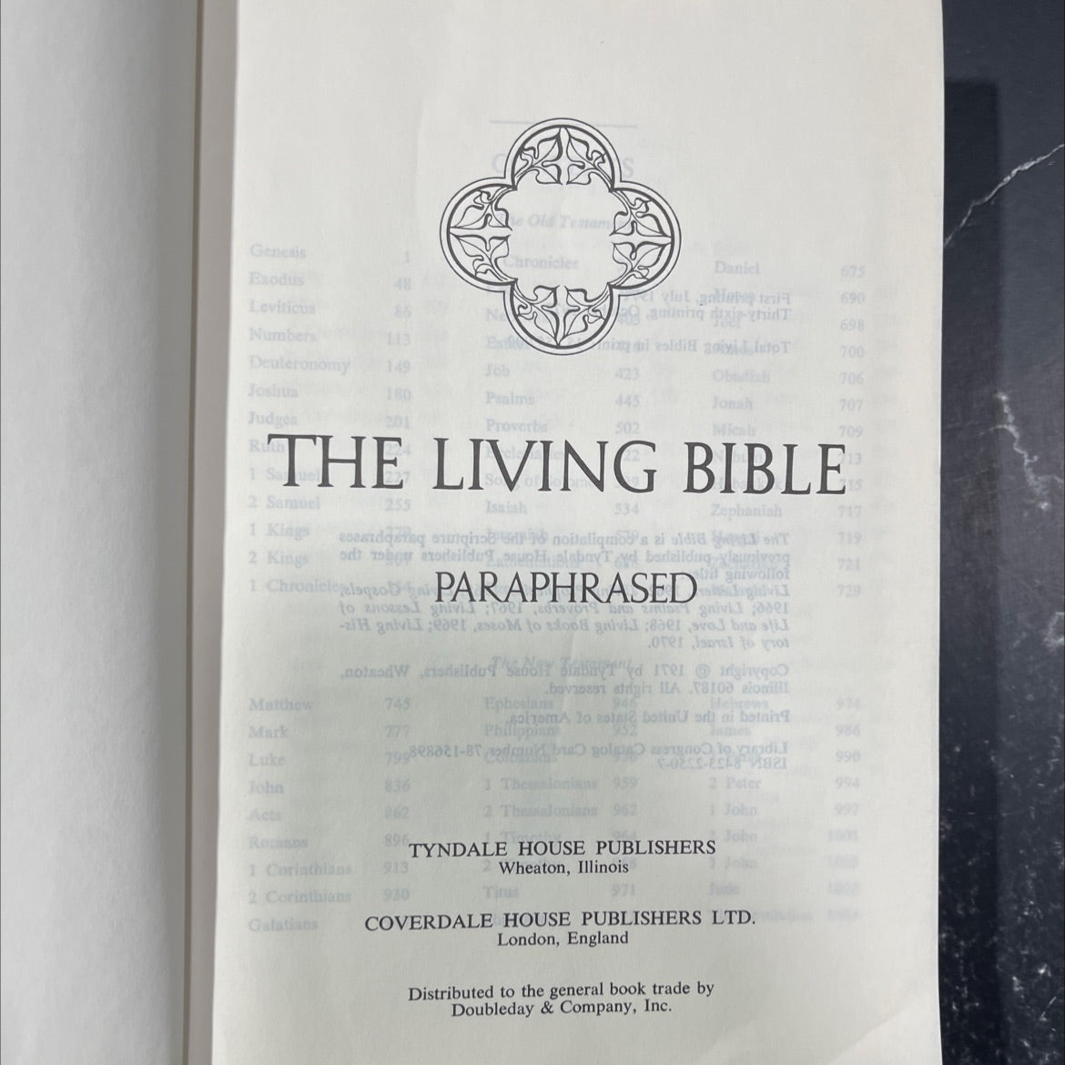 holy bible: the living bible book, by not stated, 1973 Hardcover image 2
