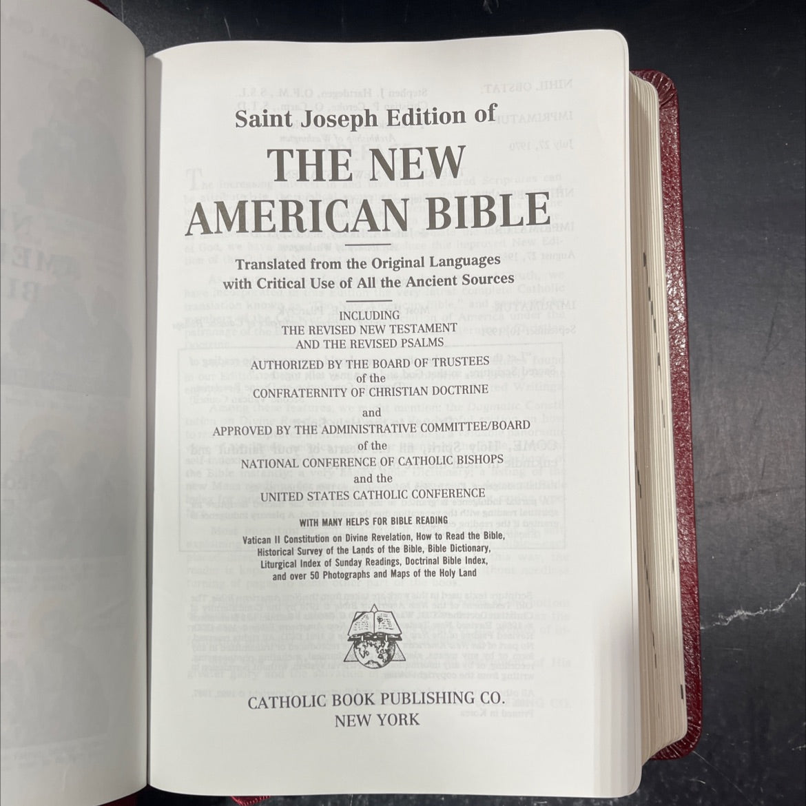 holy bible: the new american bible book, by Confraternity of Christian Doctrine, 1991 Leather image 2