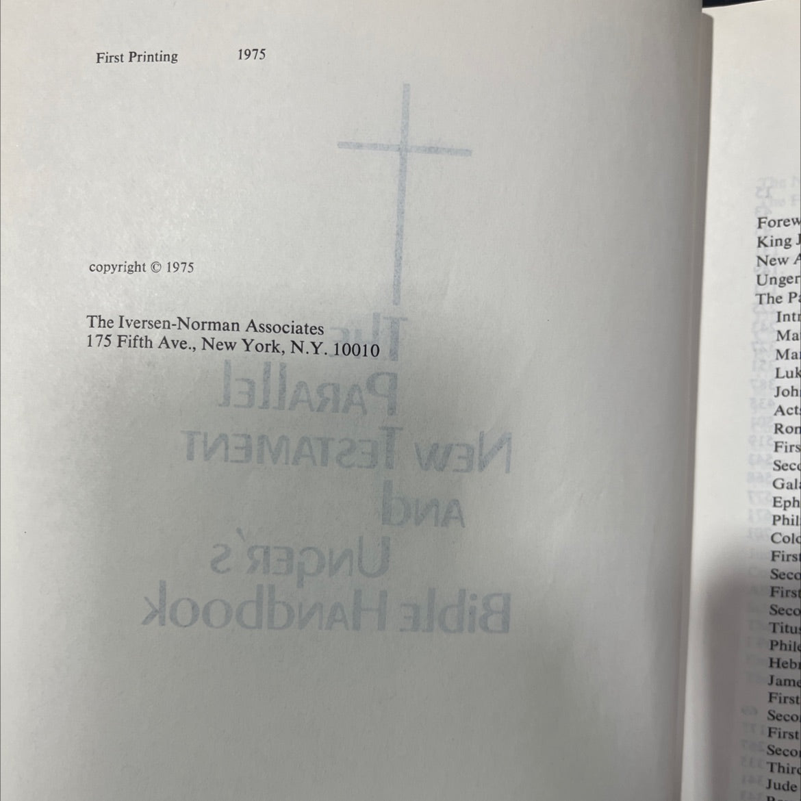 holy bible: the parallel new testament and unger's bible handbook book, by unknown, 1975 Hardcover image 3