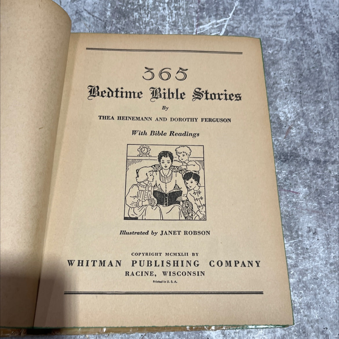 holy bible 365 bedtime bible stories book, by thea heinemann and dorothy ferguson, 1942 Hardcover image 2