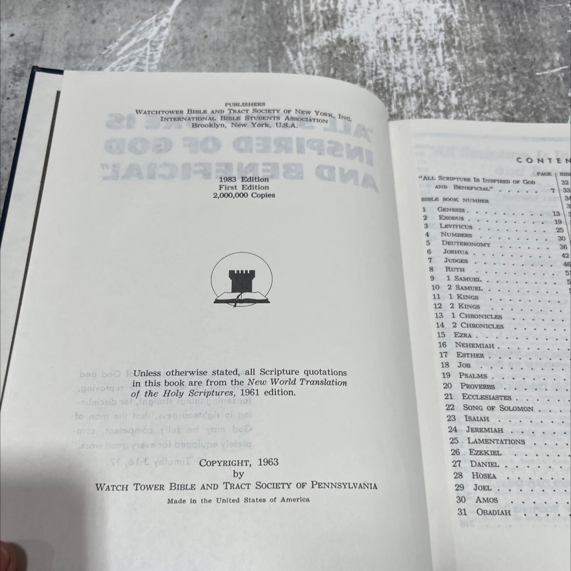 holy bible all scripture is inspired of god and beneficial book, by unknown, 1983 Hardcover image 3