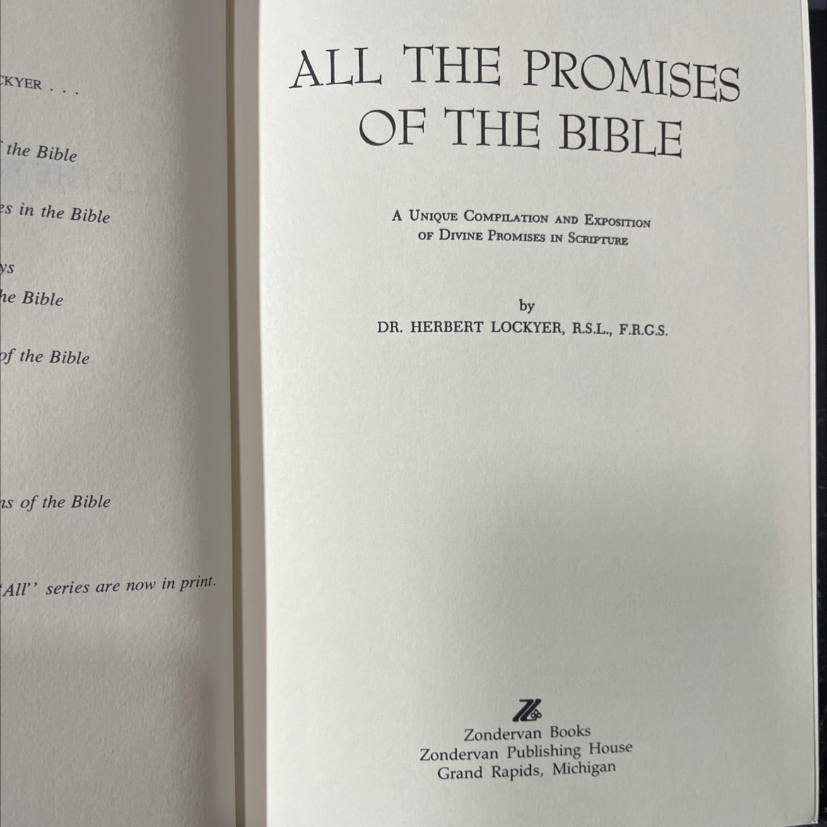 holy bible all the promises of the bible book, by dr. herbert lockyer, 1962 Hardcover image 2