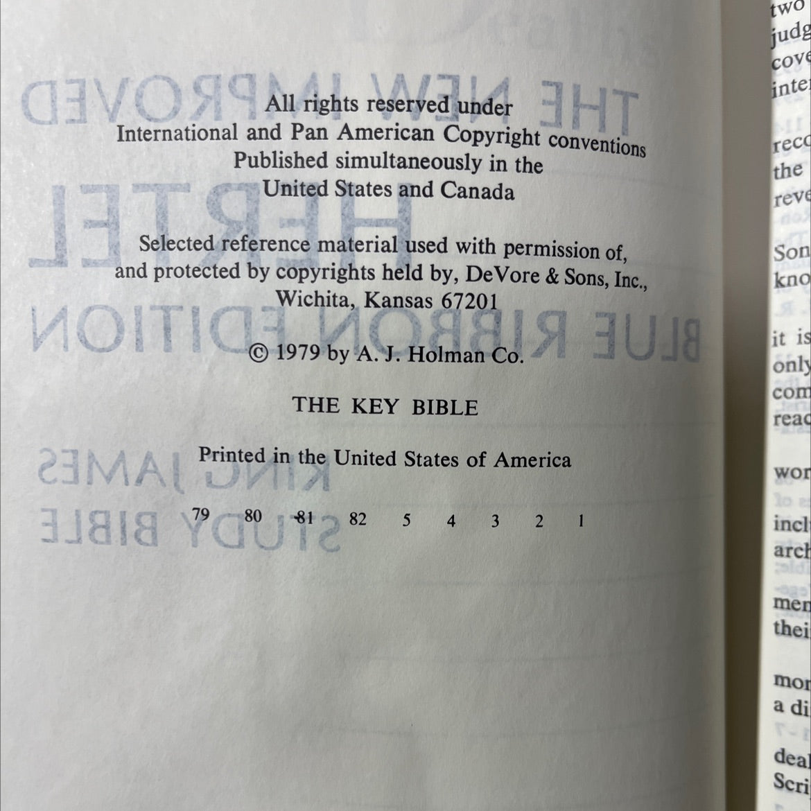 holy bible blue ribbon edition book, by unknown, 1979 Leather image 3
