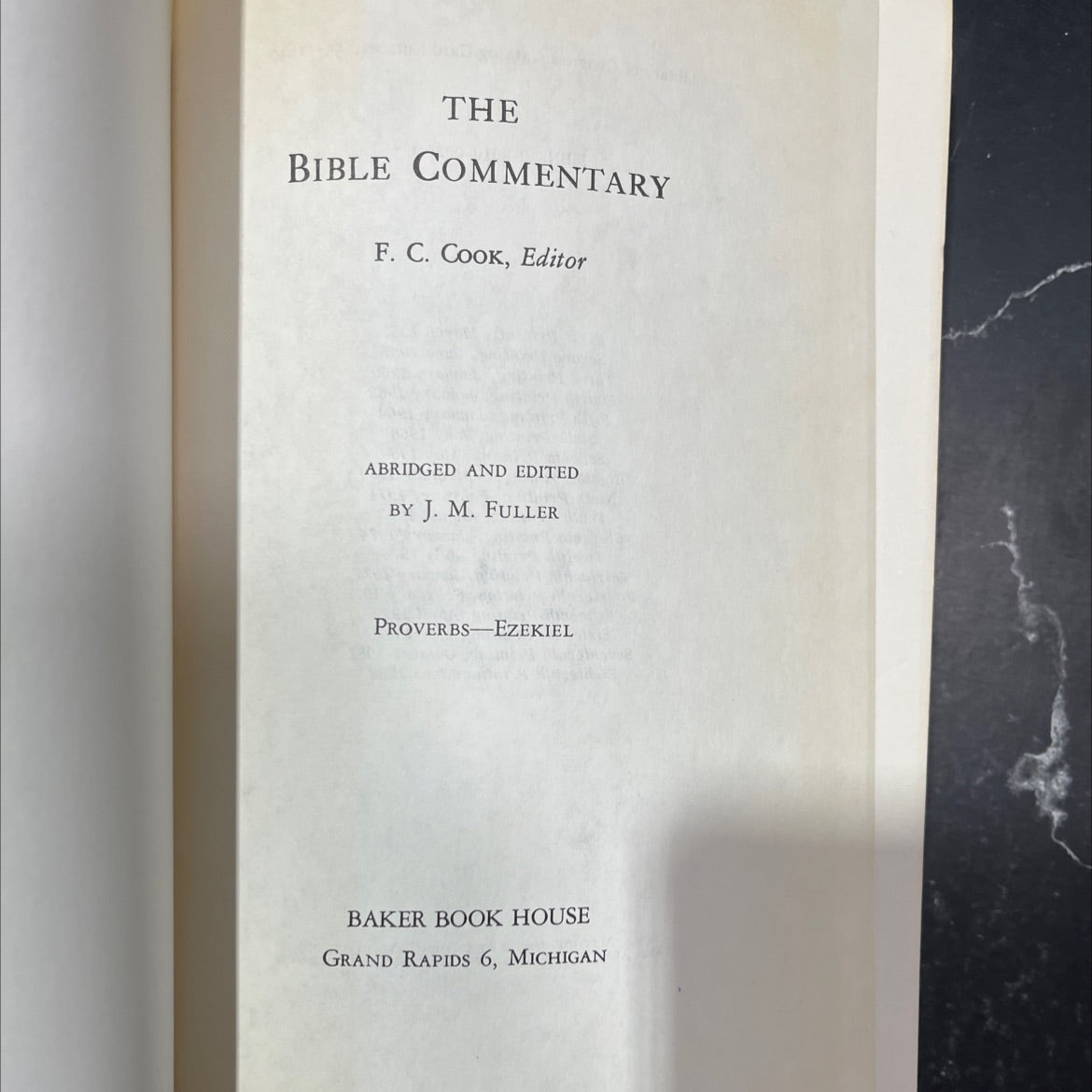 holy bible commentary on proverbs and ezekiel book, by f. c. cook, 1982 Hardcover image 2