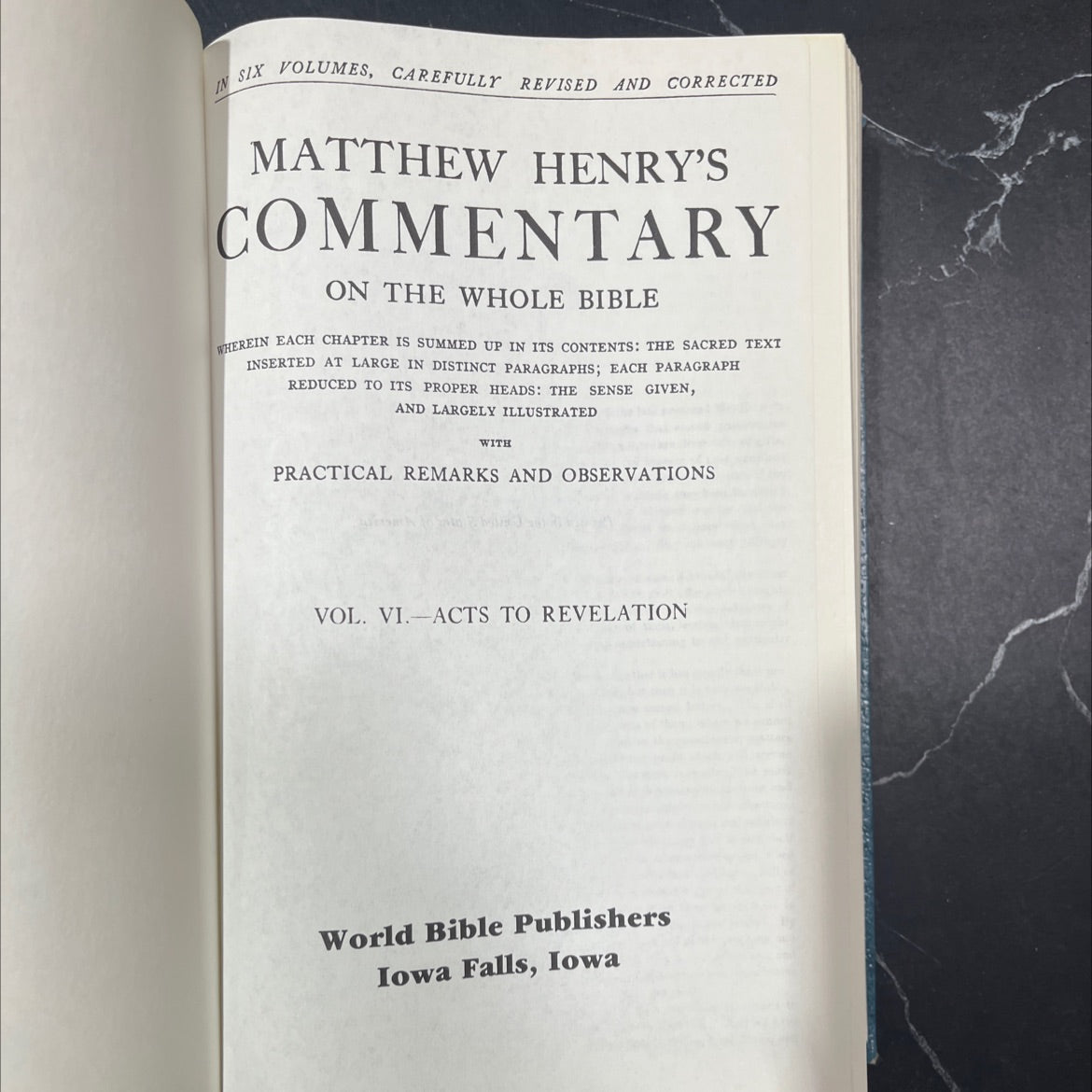holy bible commentary on the whole bible vol. vi acts to revelation book, by matthew henry, 1970 Hardcover image 3
