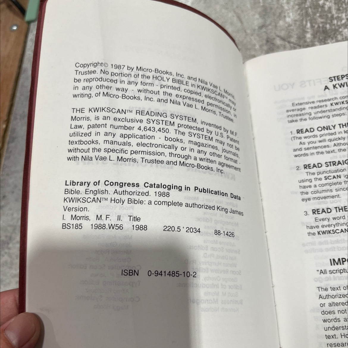 holy bible complete authorized king james version book, by M.F. Morris, 1988 Leather image 3