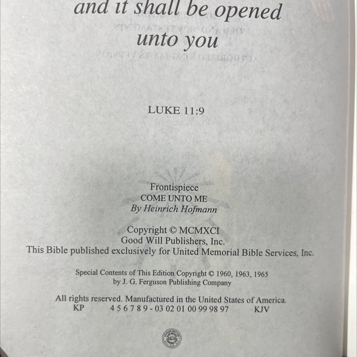 holy bible containing the old and new testaments book, by unknown, 1991 Leather image 3