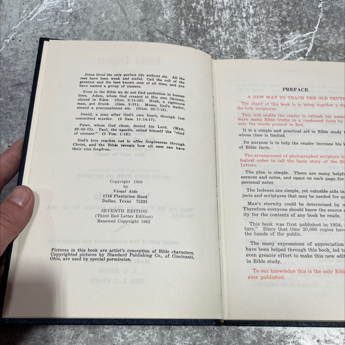 holy bible digest book, by mary lou ledbetter, marcelle gilliam, a. c. stone, mrs. a. c. stone, 1962 Hardcover image 3