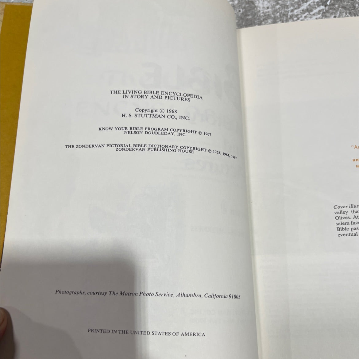 holy bible encyclopedia in story and pictures book, by H. S. Stuttman Co., Inc., 1968 Hardcover image 3