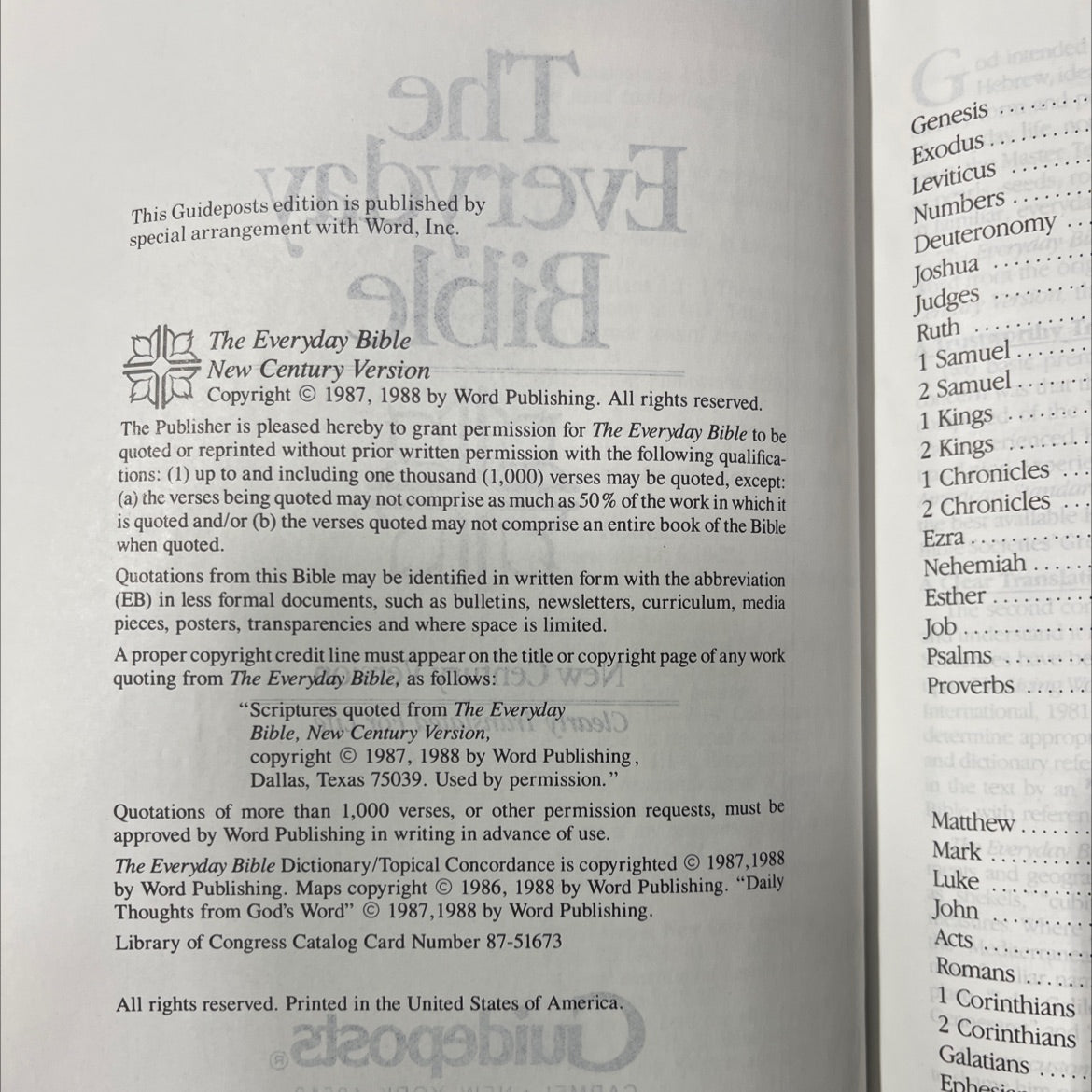 holy bible everyday version book, by unknown, 1988 Hardcover image 3