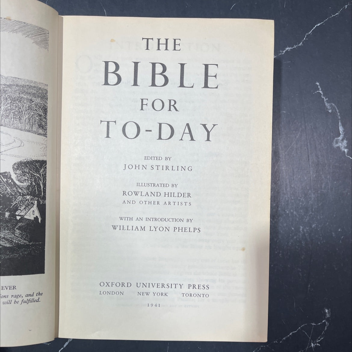 holy bible for to-day book, by john stirling, 1941 Hardcover image 2