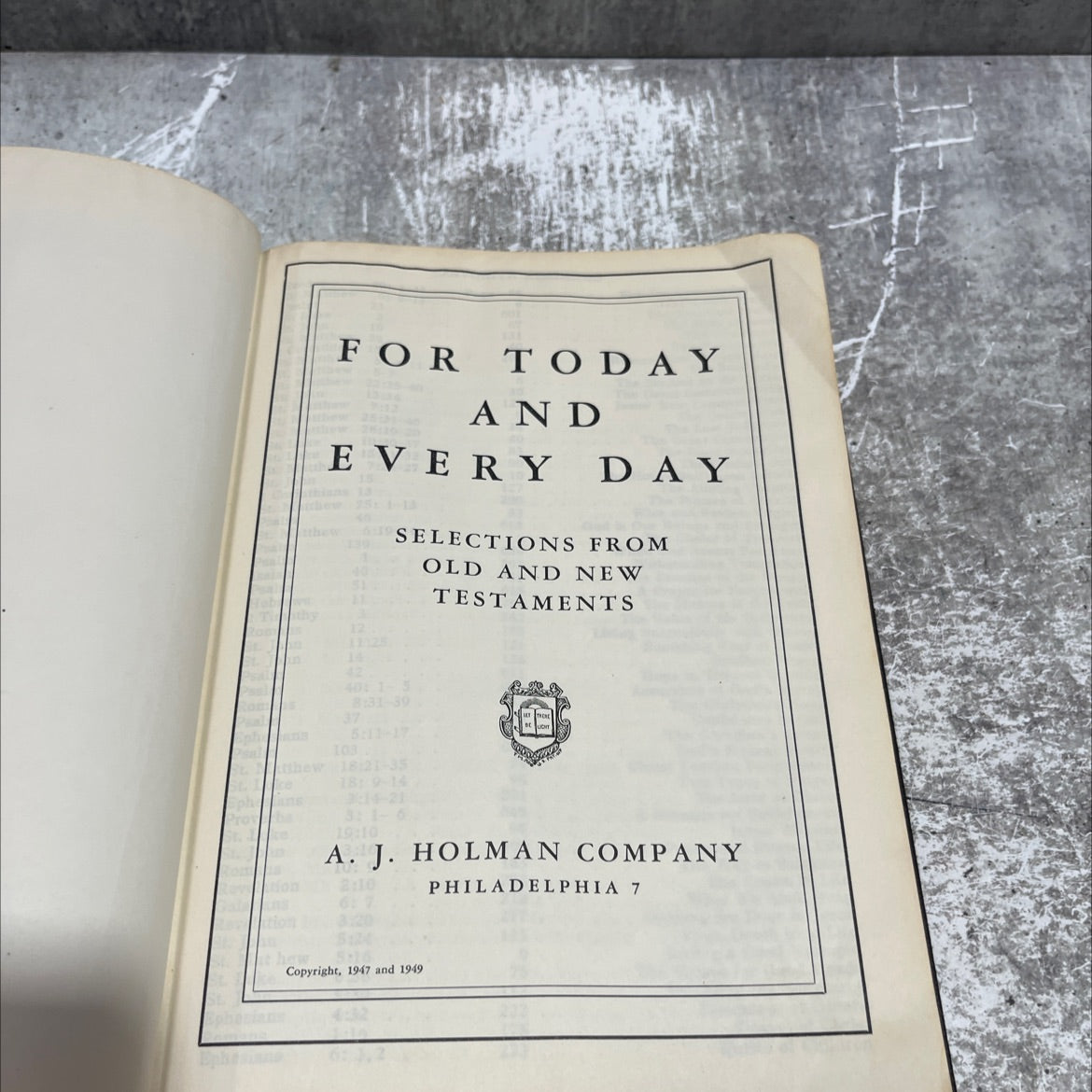 holy bible for today and every day selections from old and new testaments book, by unknown, 1949 Hardcover image 2