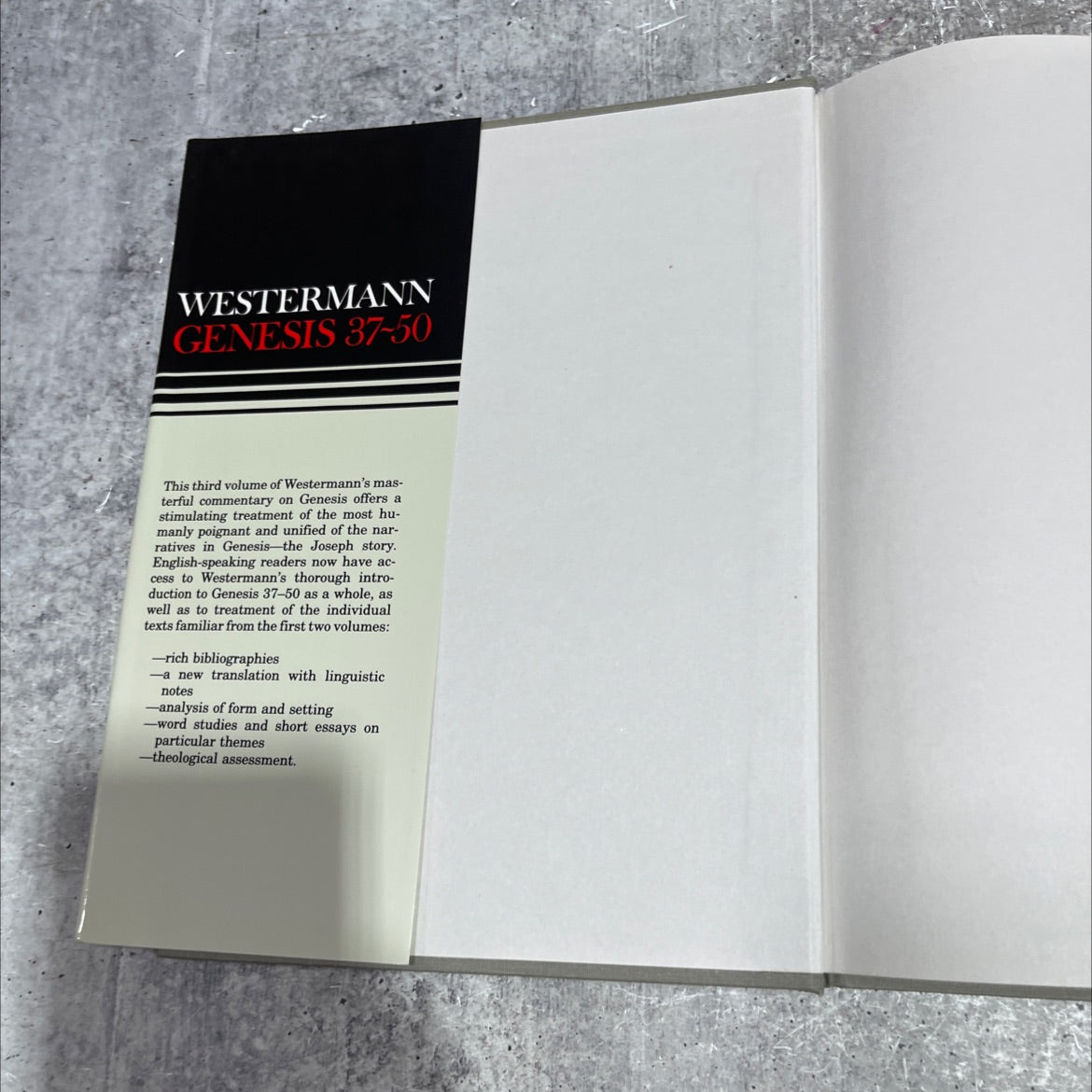 holy bible genesis 37-50 a commentary book, by claus westermann, 1986 Hardcover image 4