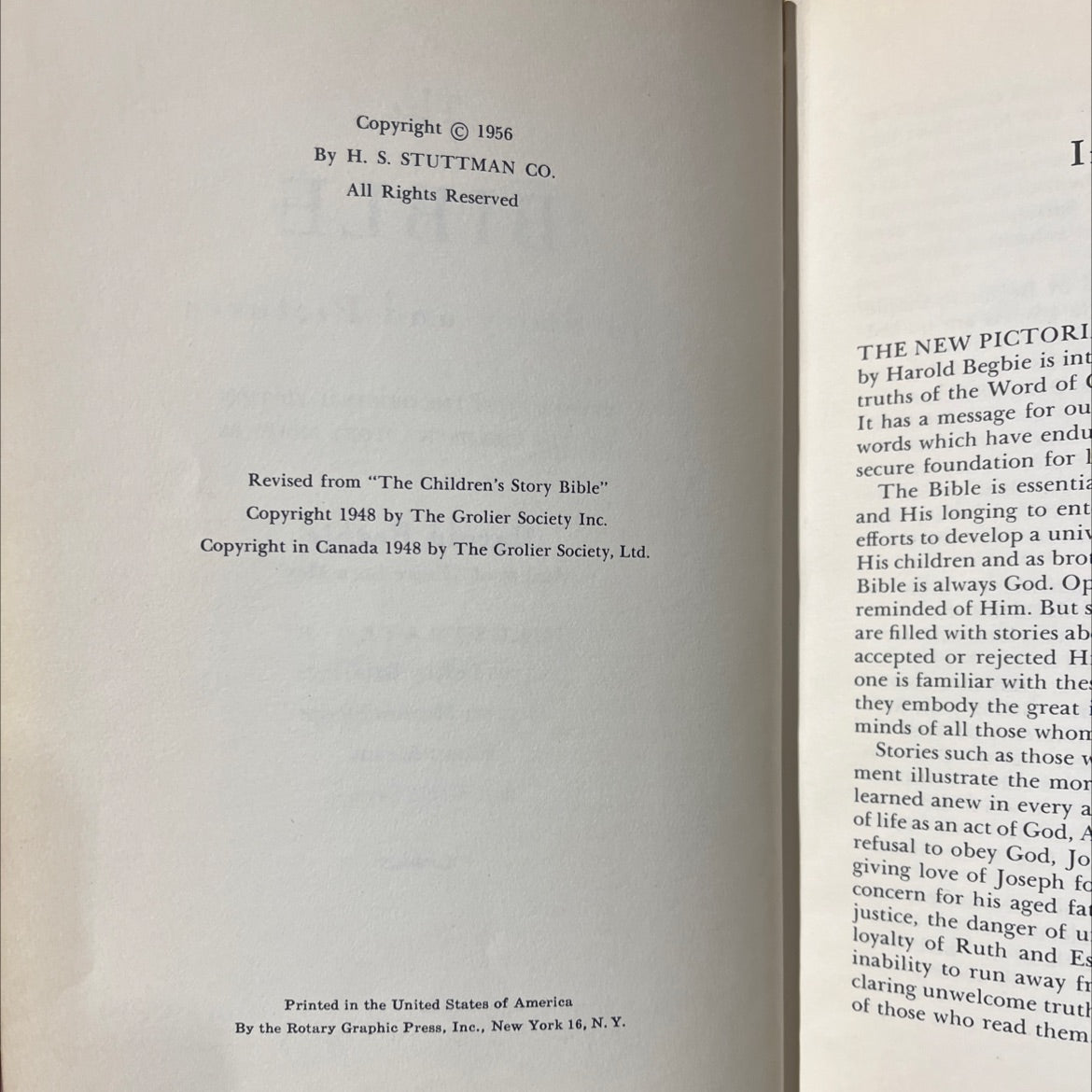 holy bible in story and pictures book, by harold begbie, 1956 Hardcover image 3
