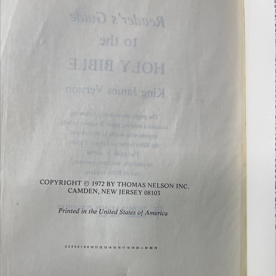 holy bible king james version book, by unknown, 1972 Leather image 3
