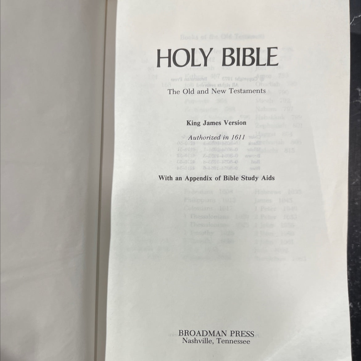 holy bible king james version book, by unknown, 1973 Hardcover image 2