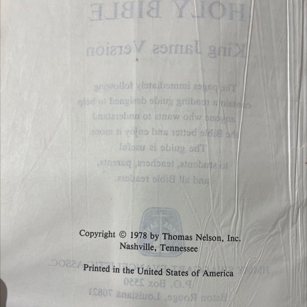 holy bible king james version book, by unknown, 1978 Leather image 3