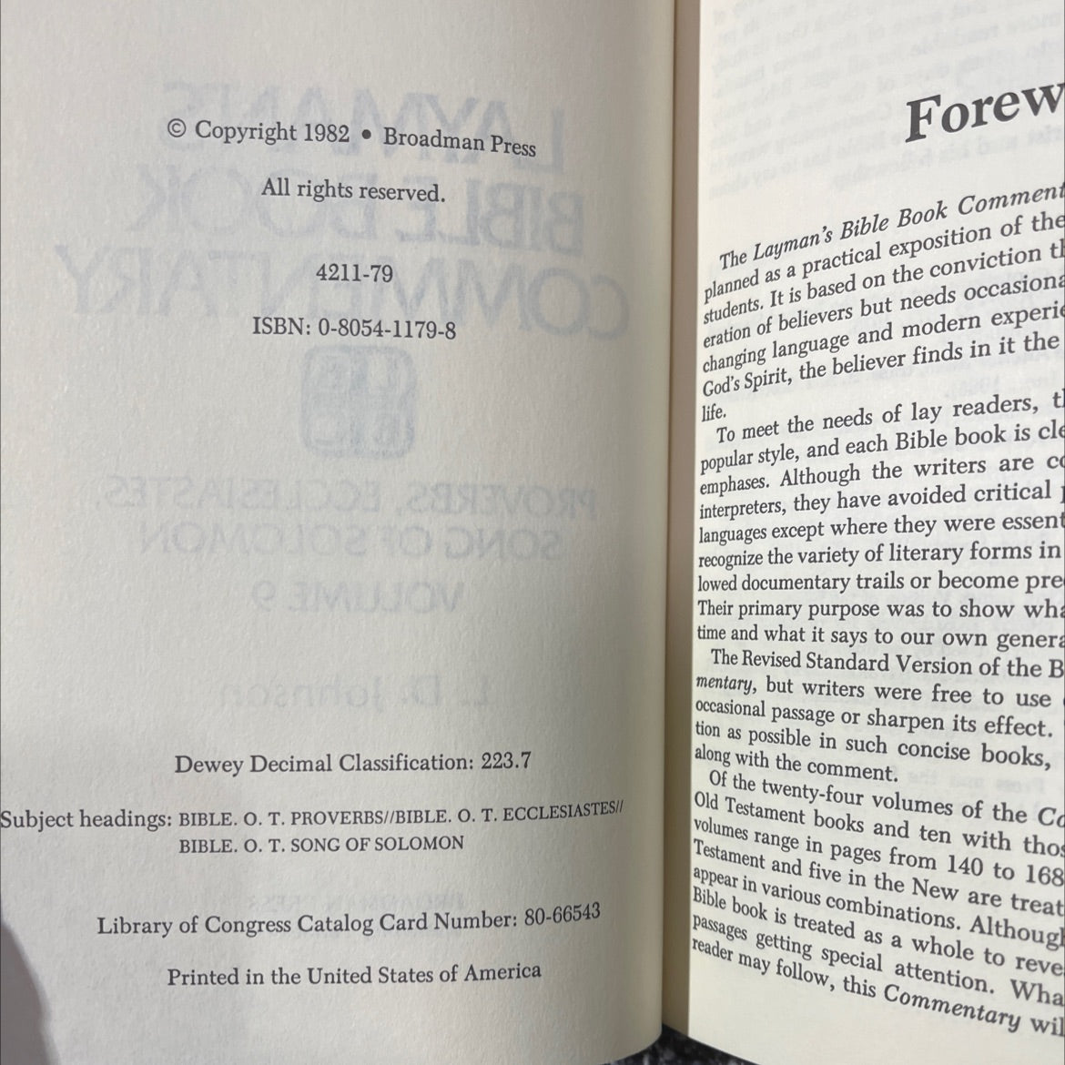 holy bible layman's bible book commentary proverbs ecclesiastes song of solomon volume 9 book, by l. d. johnson, 1982 image 3