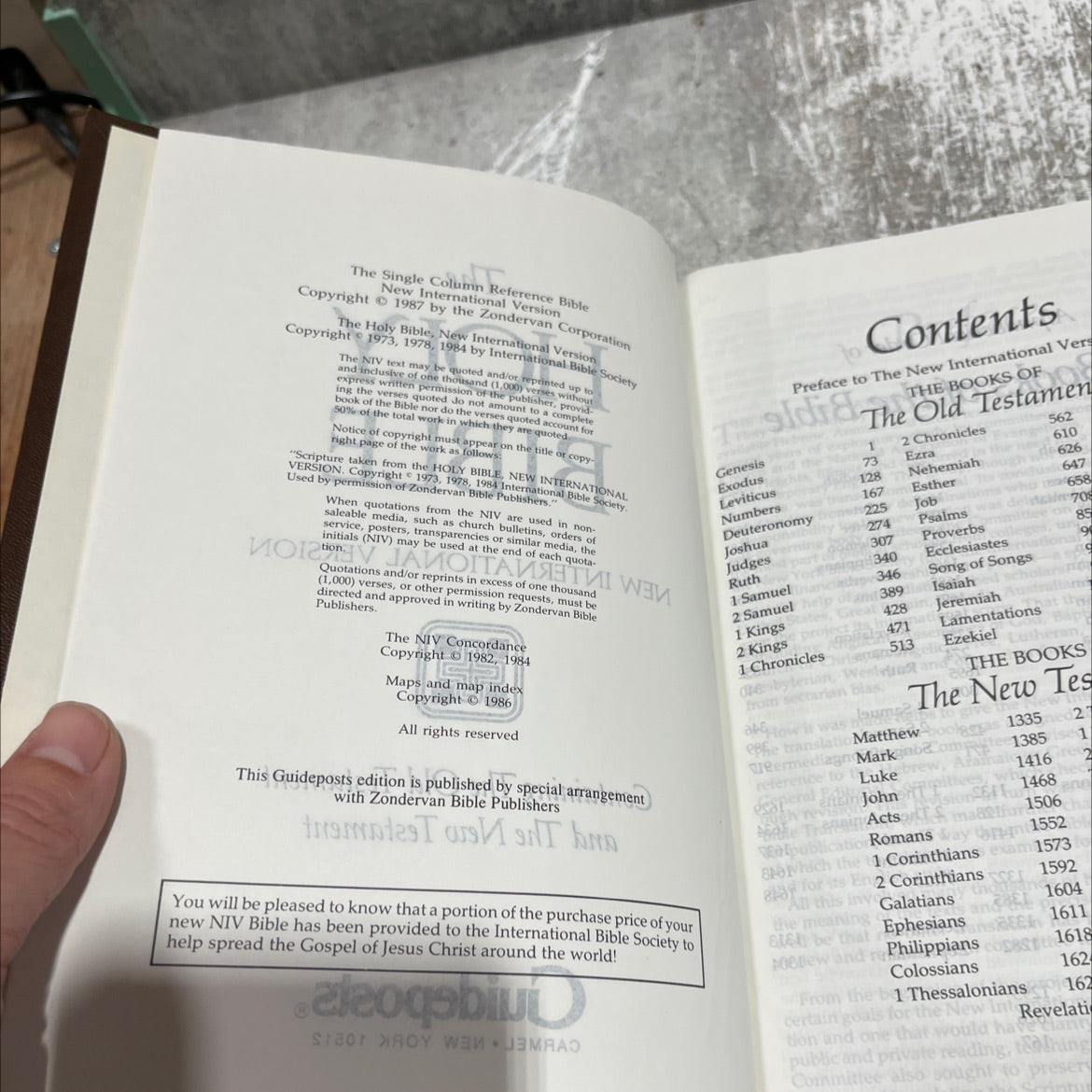 holy bible new international version book, by international bible society, 1987 Hardcover image 3