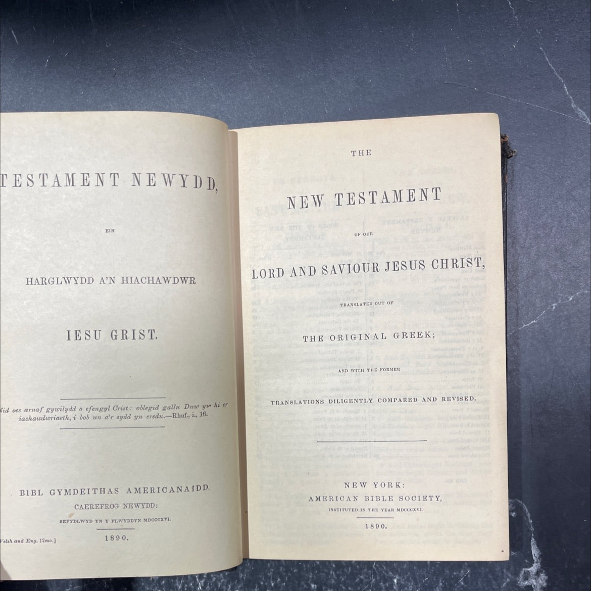 holy bible new testament of our lord and saviour jesus christ book, by unknown, 1890 Leather image 2