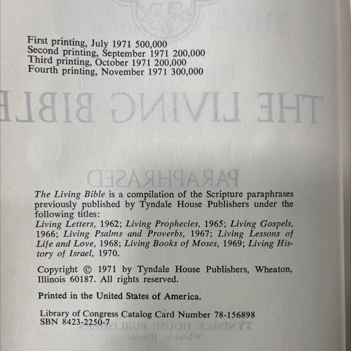 holy bible paraphrased book, by unknown, 1971 Hardcover image 3