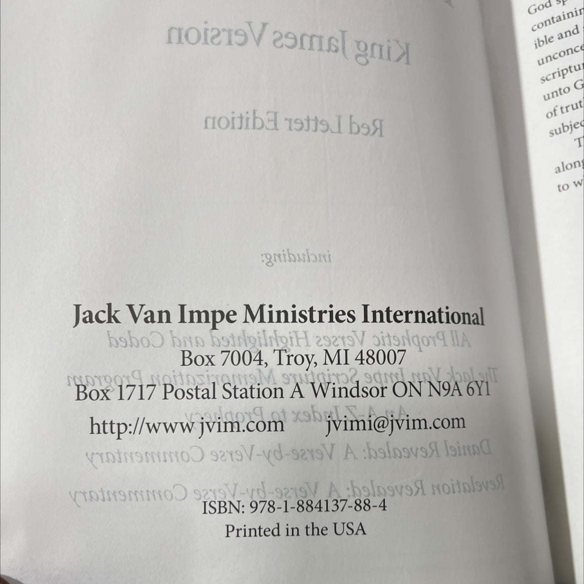 holy bible prophecy edition book, by Jack Van Impe, 1999 Leather image 3