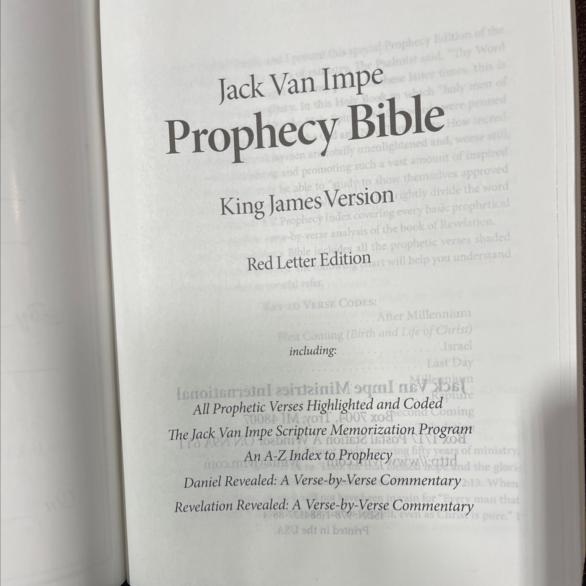 holy bible prophecy edition book, by Jack Van Impe, 1999 Leather image 2