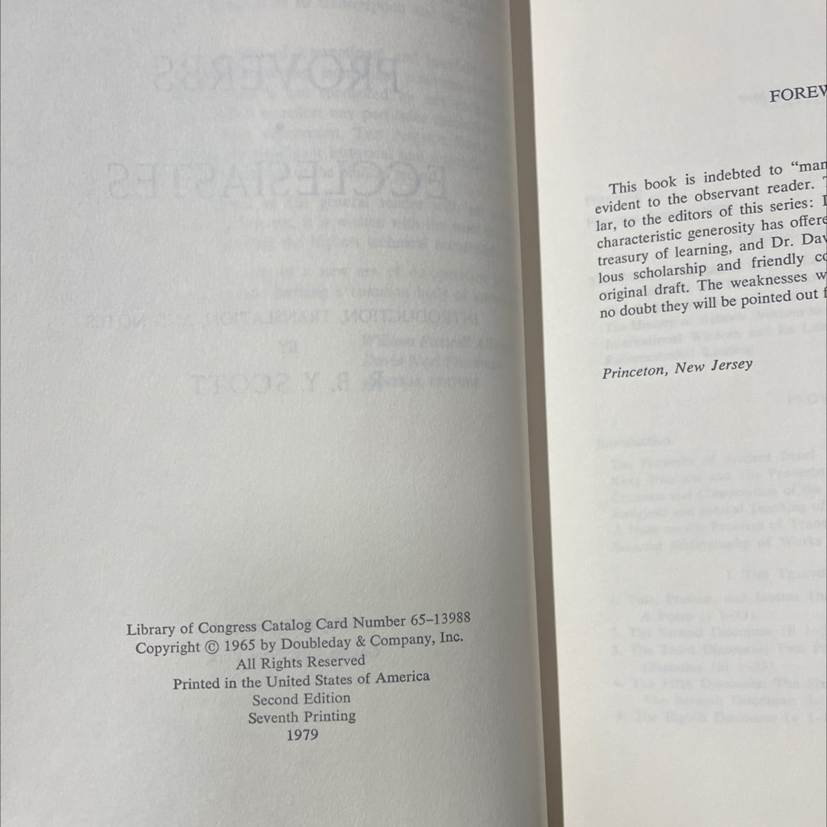 holy bible proverbs ecclesiastes book, by r. b. y. scott, 1979 Hardcover image 3