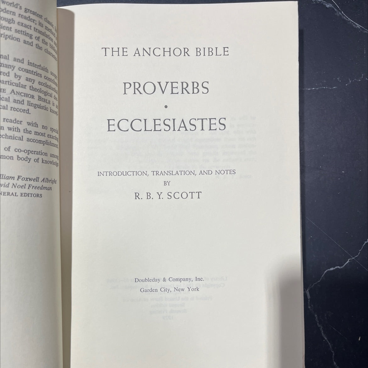 holy bible proverbs ecclesiastes book, by r. b. y. scott, 1979 Hardcover image 2