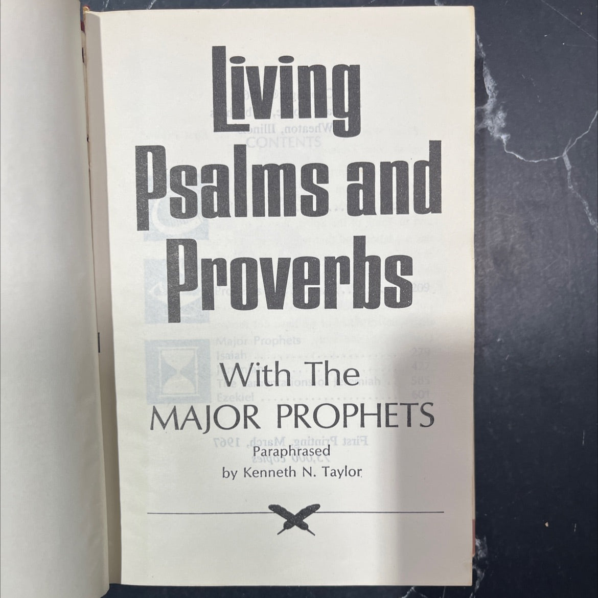 holy bible psalms and proverbs major prophets isaiah jeremiah ezekiel book, by Kenneth N. Taylor, 1967 Hardcover image 2