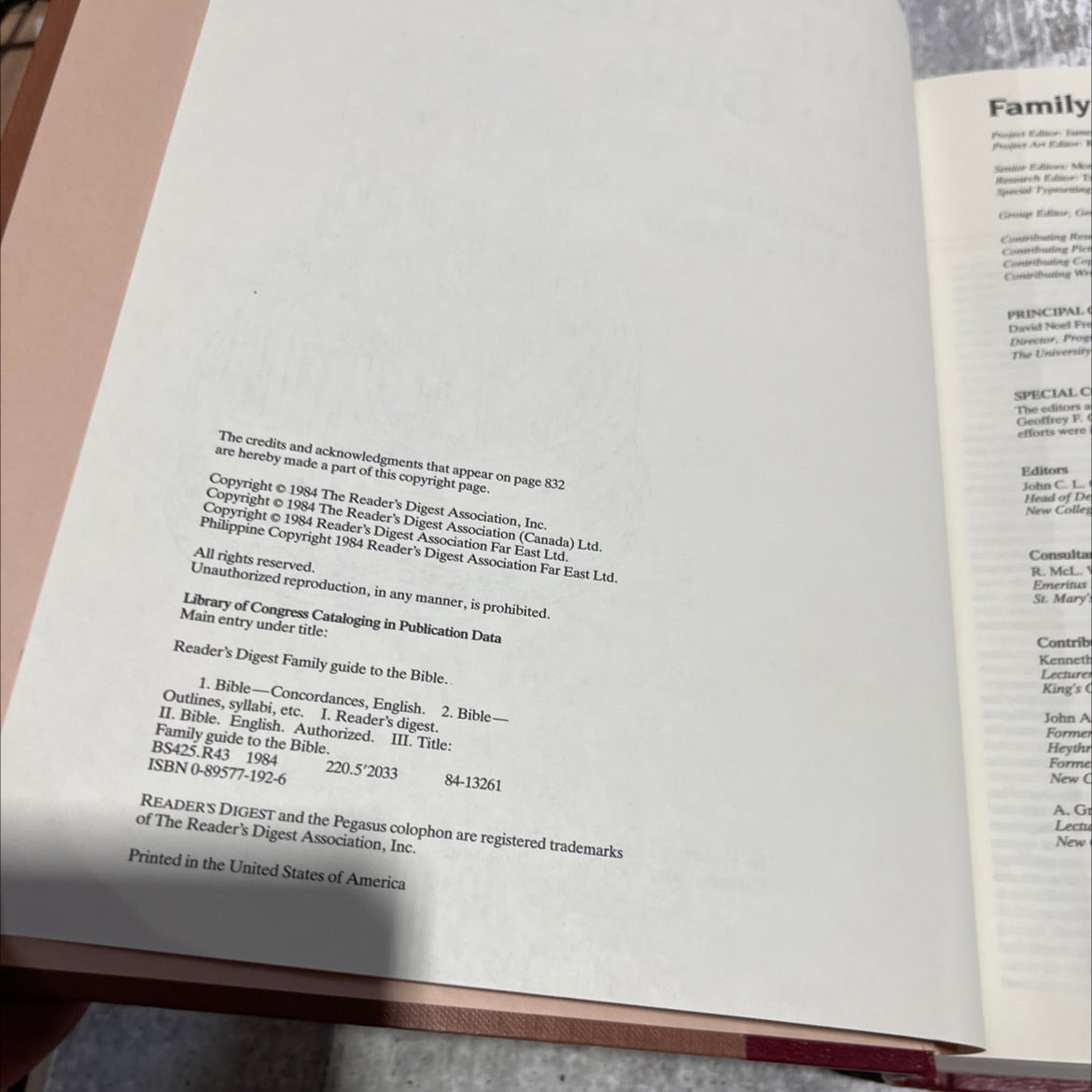 holy bible reader's digest family guide to the bible book, by The Reader's Digest Association, Inc., 1984 Hardcover image 3