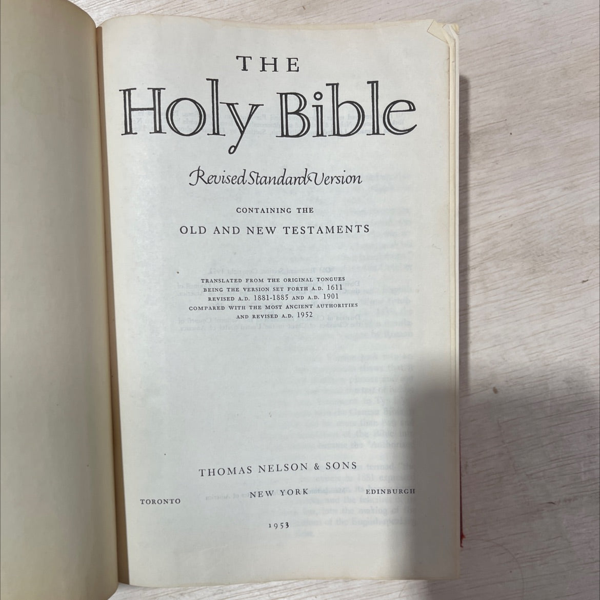 holy bible revised standard version book, by unknown, 1953 Hardcover, Vintage image 2