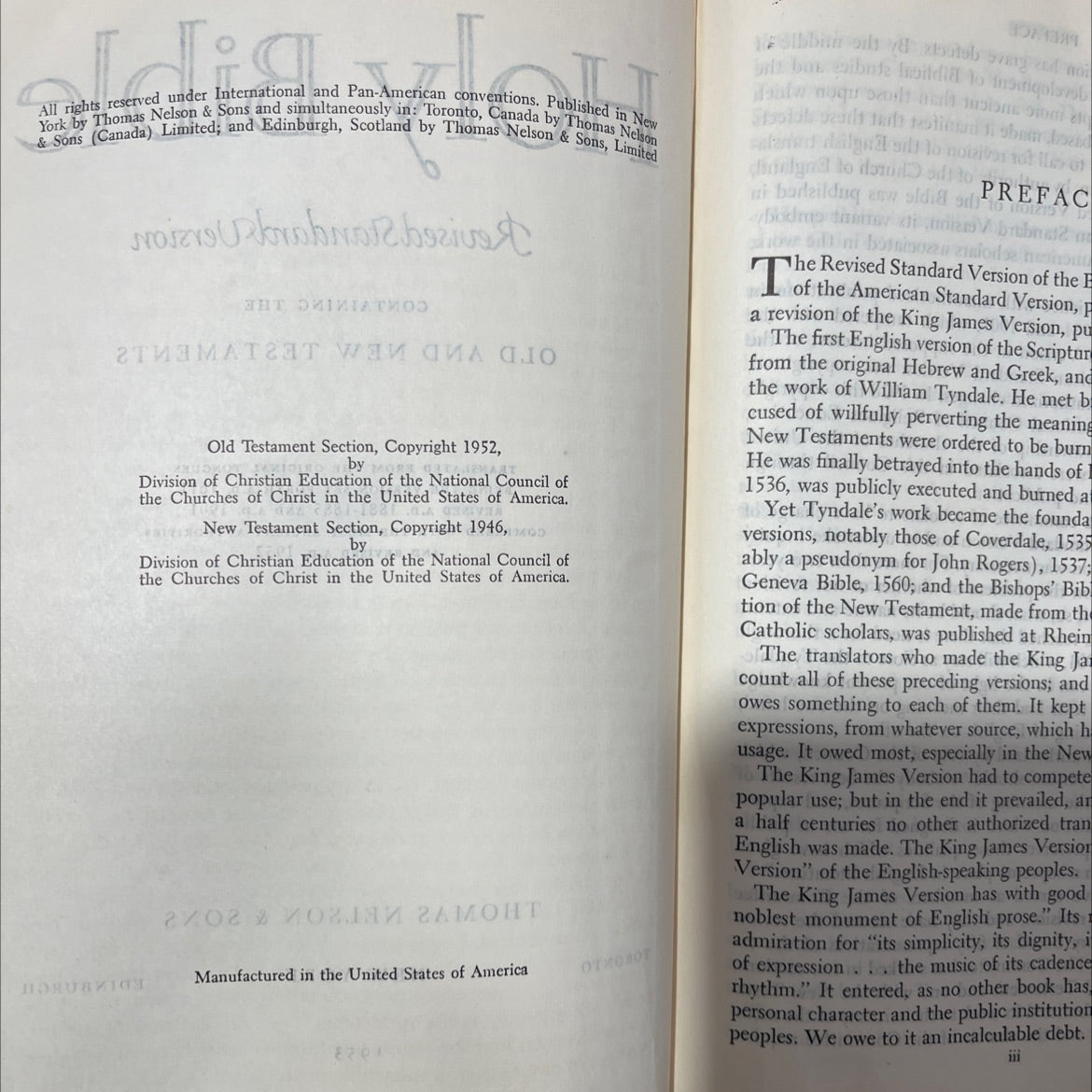 holy bible revised standard version book, by unknown, 1953 Hardcover, Vintage image 3